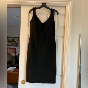 Barely worn midi black dress w/ corset detailed lines by Tara Jarmon Paris